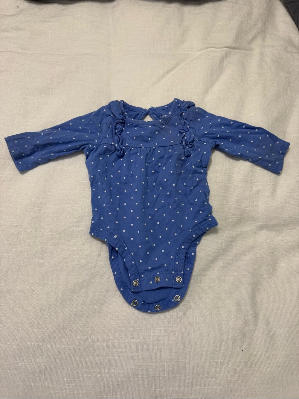 Carter's Blue Polka Dot Long-Sleeve Baby Bodysuit